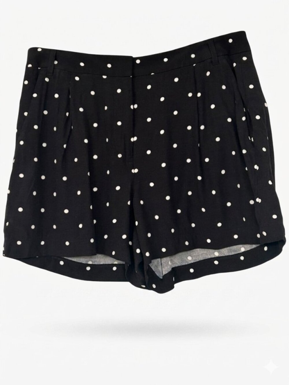 LOFT Black White Polka Dot Flowy Shorts Size 6 High Rise Dressy Casual - Picture 2 of 7
